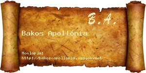 Bakos Apollónia névjegykártya